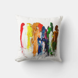 Abstrakt Uttryck för Figurer i Rörelse Kudde