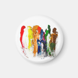 Abstrakt Uttryck för Figurer i Rörelse Magnet