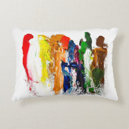 Abstrakt Uttryck för Figurer i Rörelse Prydnadskudde