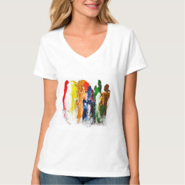 Abstrakt Uttryck för Figurer i Rörelse T Shirt