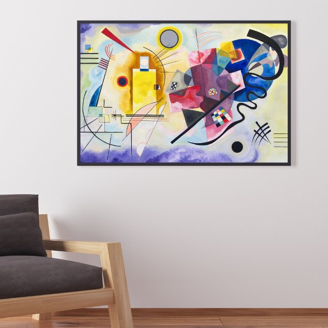 Abstrakt Uttryck i mästerverket av Wassily Poster ("Colors Unleashed: Kandinsky's Yellow-Red. A vibrant symphony of hues that ignites the imagination.)