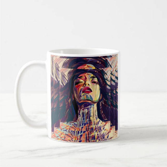 Abstrakt Uttrycklig kvinna Kaffemugg (Vänster)
