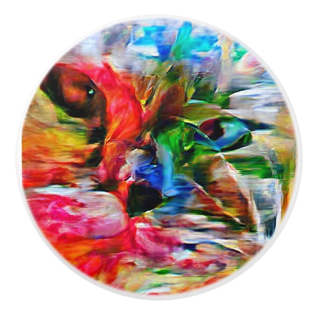 Abstrakt: Uttryckssymbol för kattutskrift" Knopp (Framsidan)