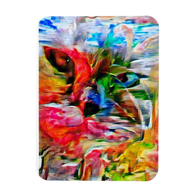 Abstrakt: Uttryckssymbol för kattutskrift" Magnet (Vertikal)