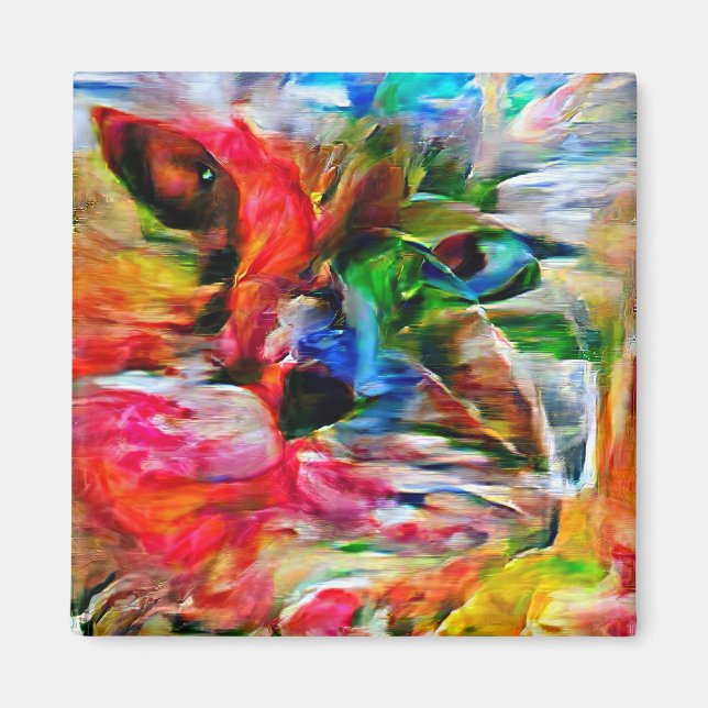 Abstrakt: Uttryckssymbol för kattutskrift" Magnet (Framsidan)