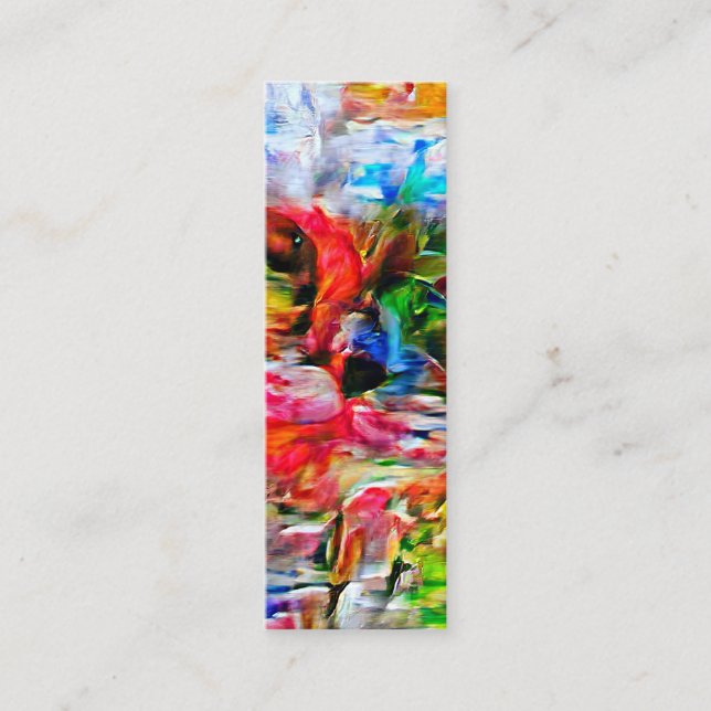 Abstrakt: Uttryckssymbol för kattutskrift" Mini Visitkort (Framsida)