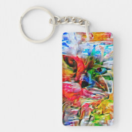 Abstrakt: Uttryckssymbol för kattutskrift" Nyckelring