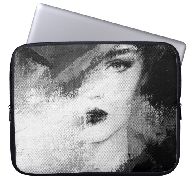 Abstrakt vacker kvinna. mode illustration. ac laptop fodral (Framsidan)