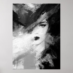 Abstrakt vacker kvinna, mode illustration. ac poster