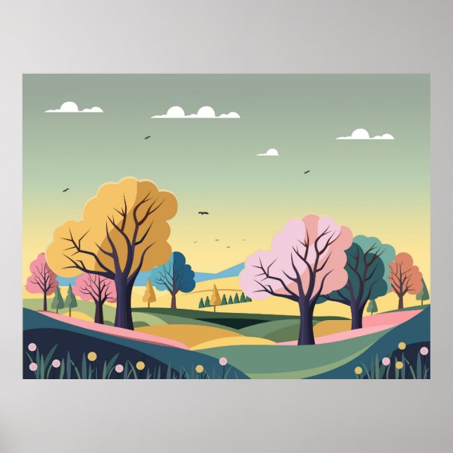 Abstrakt Vacker Natur Poster (Framsidan)