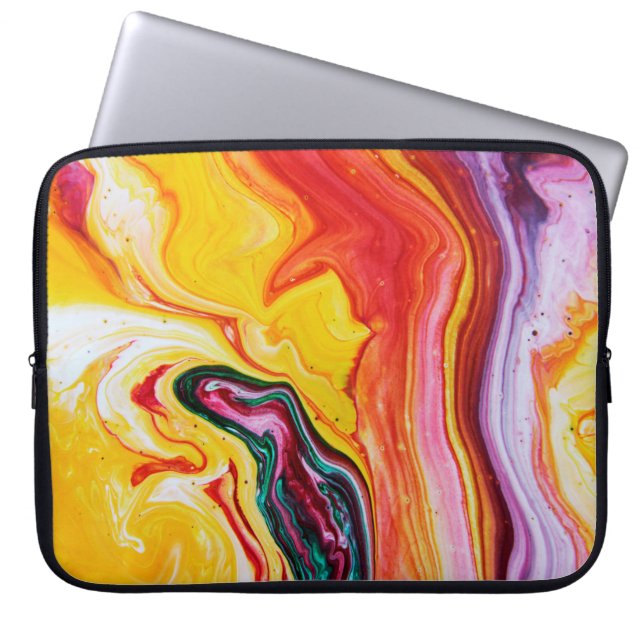 Abstrakt vackert vattenfärgshav laptop fodral (Framsidan)