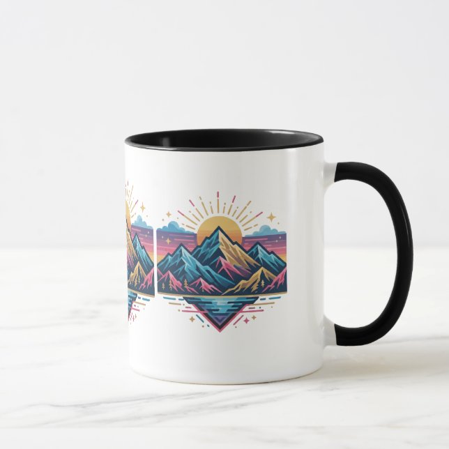 Abstrakt Våg Kaffe Mugg för Konstälskare (Höger)