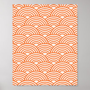 Abstrakt Vågar Arches Orange Linjer Poster