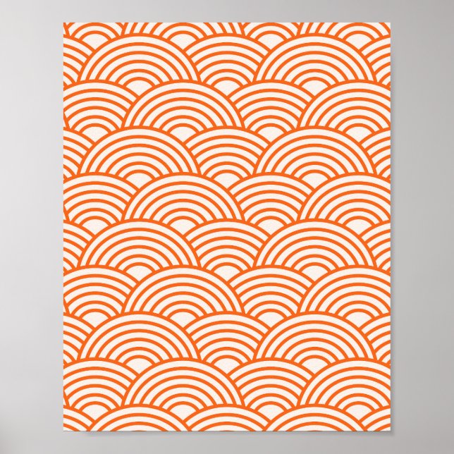 Abstrakt Vågar Arches Orange Linjer Poster (Framsidan)