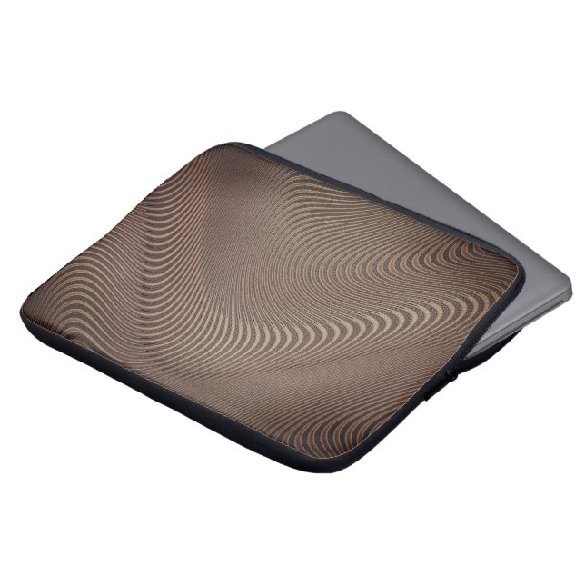 Abstrakt Vågar Brown Laptop sleeve (Framsida topp)