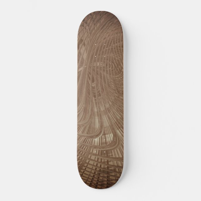 Abstrakt Vågar Brun skateboard (Framsida)