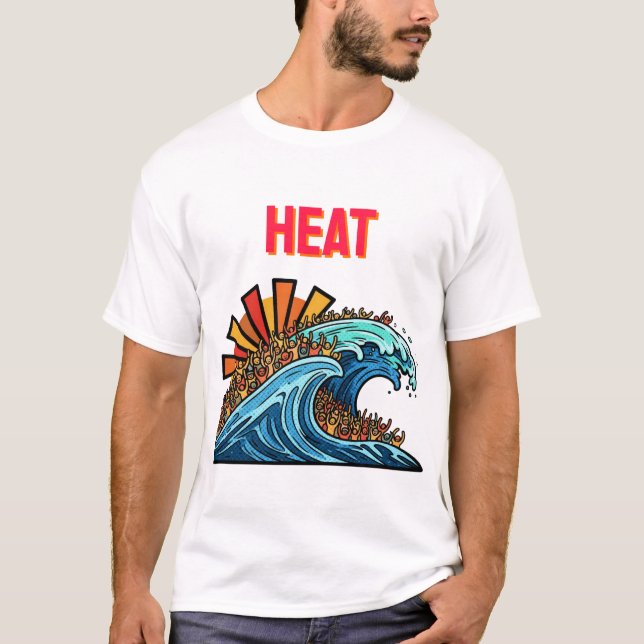 Abstrakt Vågar (), grafik "Heat Vinkar" T Shirt (Framsida)