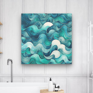 Abstrakt Vågar Wall Art stort Kanvastryck