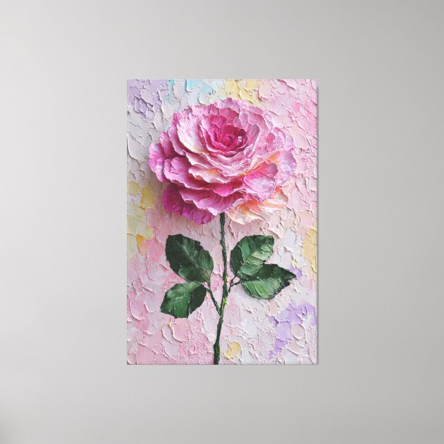 Abstrakt väggkonst med rosa rosstruktur canvastryck (Framsida)