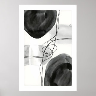 Abstrakt Väggkonsttryck Grafitcirklar och Fina Poster