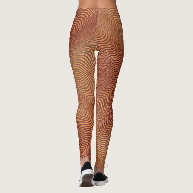Abstrakt Vågigt baljväxter från Rand Leggings (Baksida)