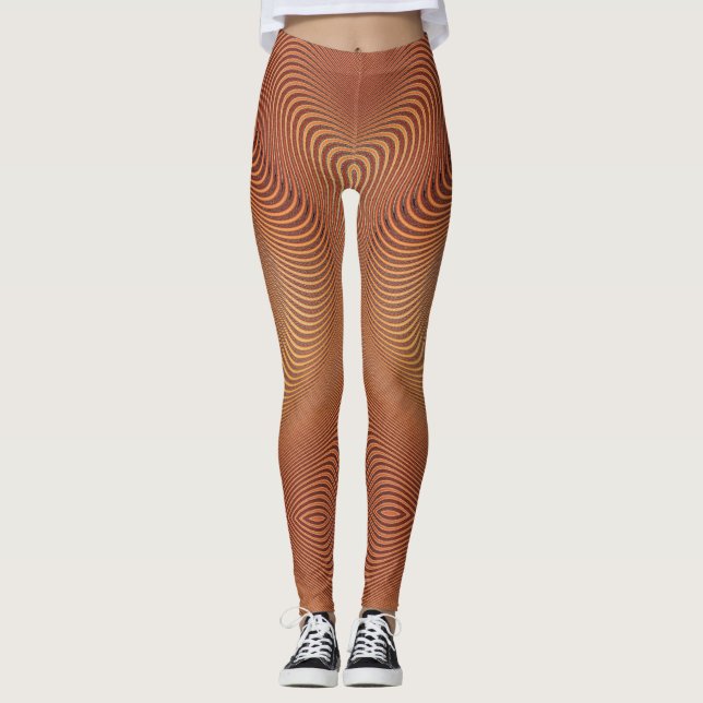 Abstrakt Vågigt konstlagning Leggings (Framsida)