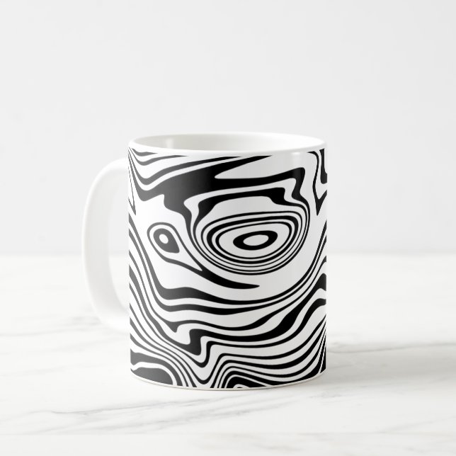 Abstrakt Vågigt stripe-kaffe Mugg (Framsida vänster)