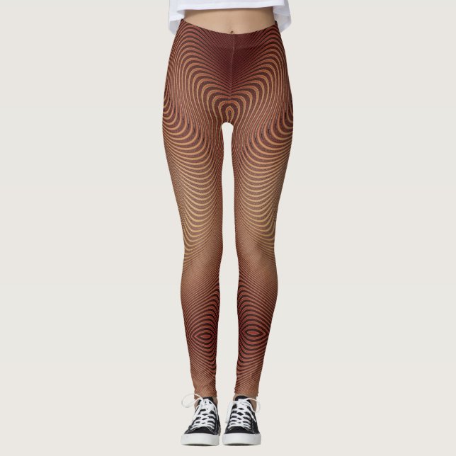 Abstrakt Vågigt stripe-legeringar Leggings (Framsida)