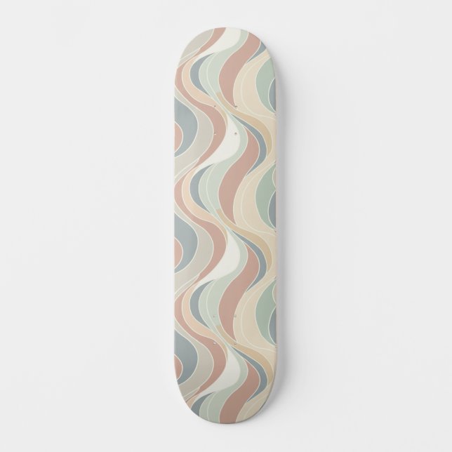 Abstrakt Vagmönster Mini Skateboard Bräda 18,5 Cm (Framsida)