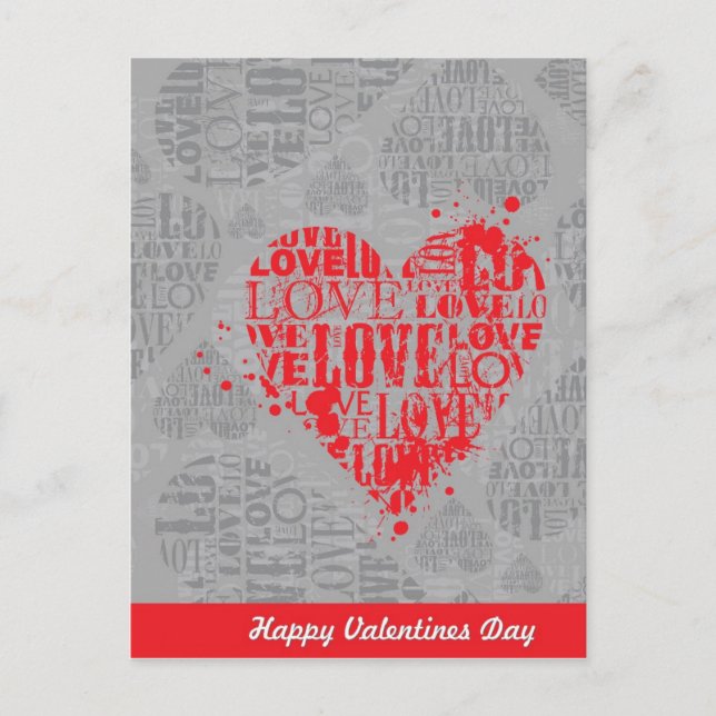 Abstrakt Valentinens typografiskt kort (Framsida)