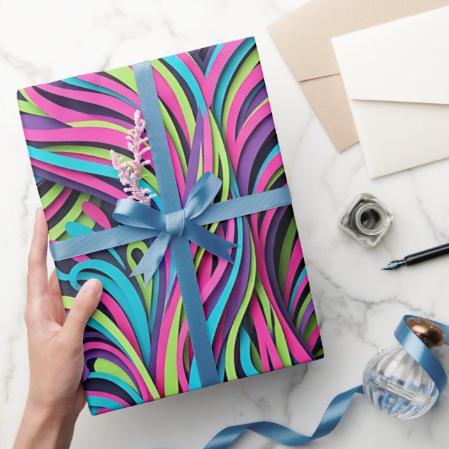 Abstrakt valsvans livfullt tryck papper presentpapper (Gifting)