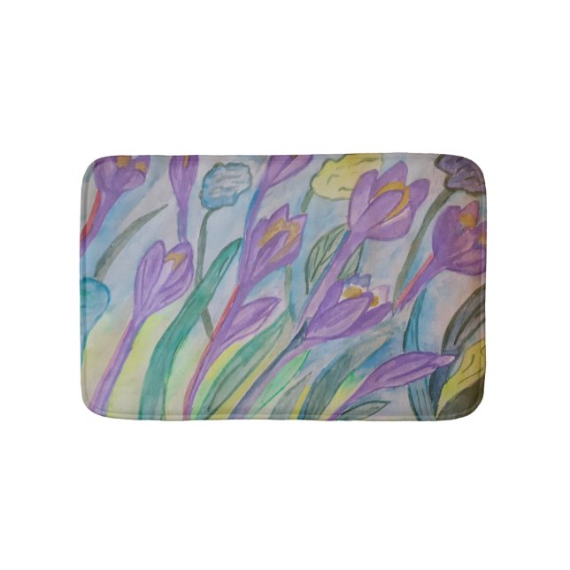 Abstrakt Vår Crocus Badrumsmatta (Framsidan)