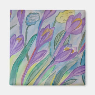 Abstrakt Vår Crocus Magnet