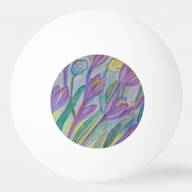 Abstrakt Vår Crocus Pingisboll (Framsidan)