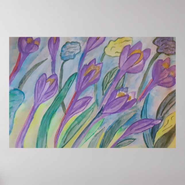 Abstrakt Vår Crocus Poster (Framsidan)