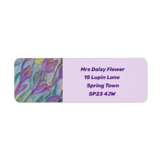 Abstrakt Vår Crocus Returadress Etikett