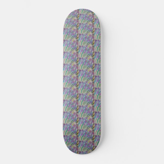 Abstrakt Vår Crocus Skateboard (Framsida)