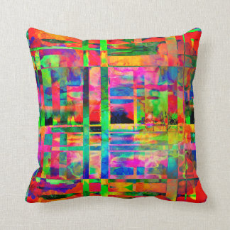 Abstrakt Vår Färger med rött och Grönt Cushion Kudde
