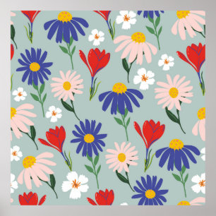 Abstrakt vår sömlöst mönster med färglös fluosa poster