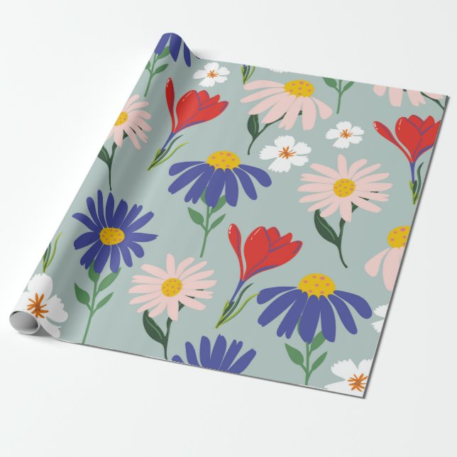 Abstrakt vår sömlöst mönster med färglös fluosa presentpapper (Utrullad)