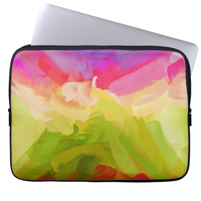 Abstrakt vårfärger för målning | laptop sleeve (Framsidan)