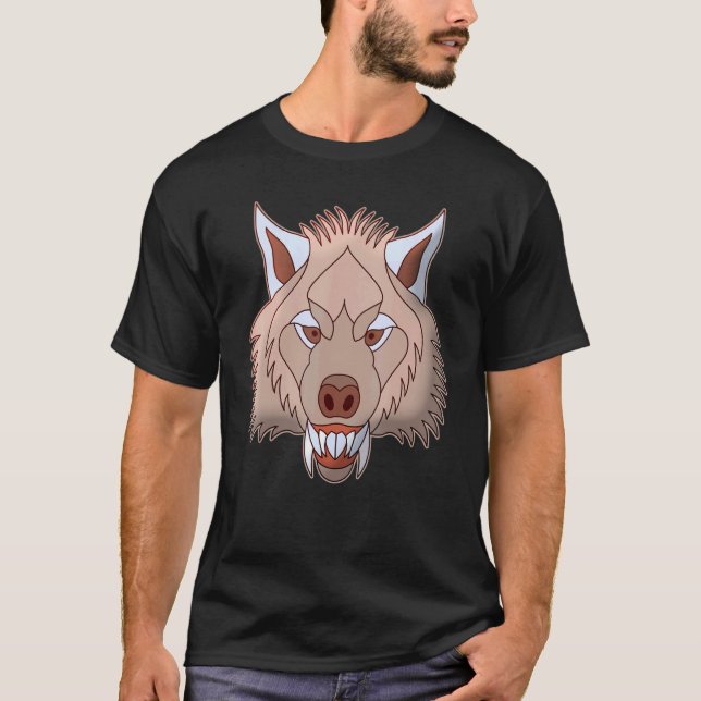 Abstrakt Varg Motif Predator Ansikte Wolfs Artwork T Shirt (Framsida)