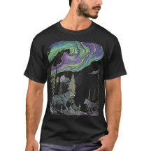 Abstrakt Varger i Ljus Forest T-Shirt