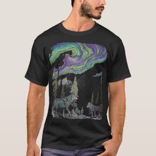 Abstrakt Varger i Ljus Forest T-Shirt