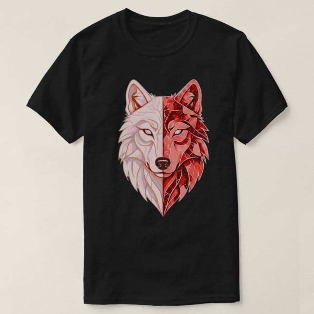 Abstrakt Vargidentitet | Dubbel Själv Symbolisk Mo T Shirt (Design framsida)