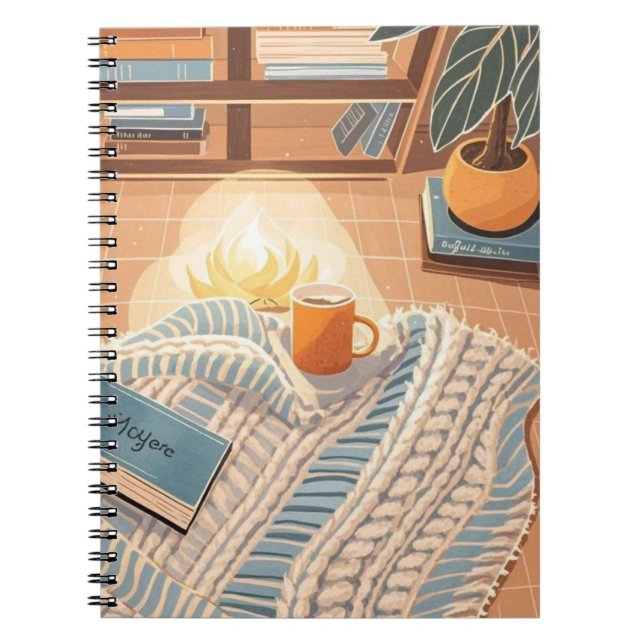Abstrakt varmt mysiga Boho stil Anteckningsbok (Framsidan)