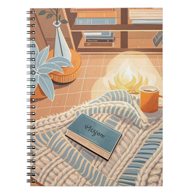 Abstrakt varmt mysiga Boho stil Anteckningsbok (Framsidan)