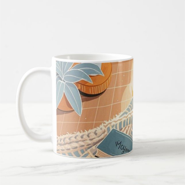 Abstrakt varmt mysiga Boho stil Kaffemugg (Vänster)