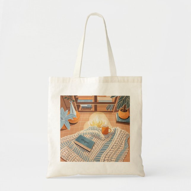 Abstrakt varmt mysiga Boho stil Tygkasse (Framsidan)
