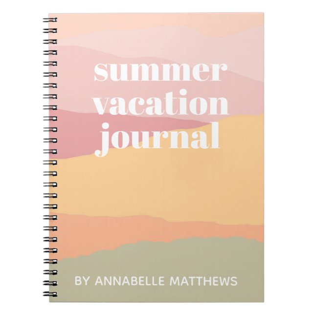 Abstrakt Vatercolor Travel Vacation Notebook Anteckningsbok (Framsidan)